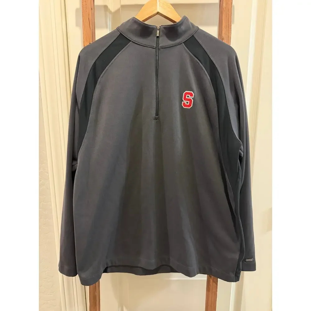 Nike Tiger Woods 1/4 Zip Pullover Golf Jacket XL Black Dri-Fit-Stanford-XL